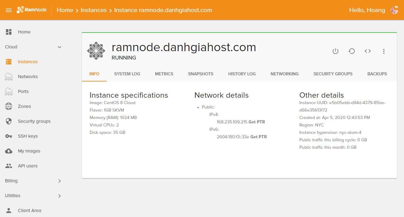 Giới thiệu, đánh giá, nhận xét về dịch vụ VPS của Ramnode: Đáng dùng