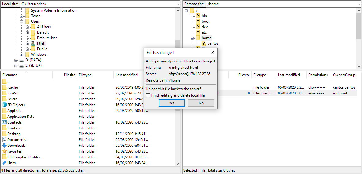 Sử dụng kết hợp FileZilla và Notepad++ để tạo và chỉnh sửa file trên VPS