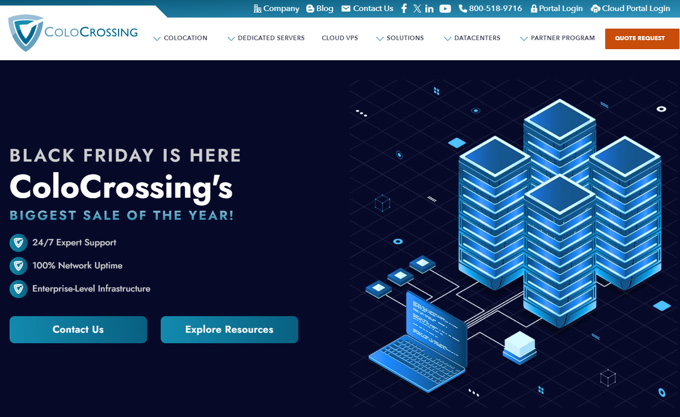 Khuyến Mãi Black Friday 2024 của ColoCrossing – Giảm Giá Đặc Biệt cho Máy Chủ Dành Riêng, VPS & Cloud Metal Servers!
