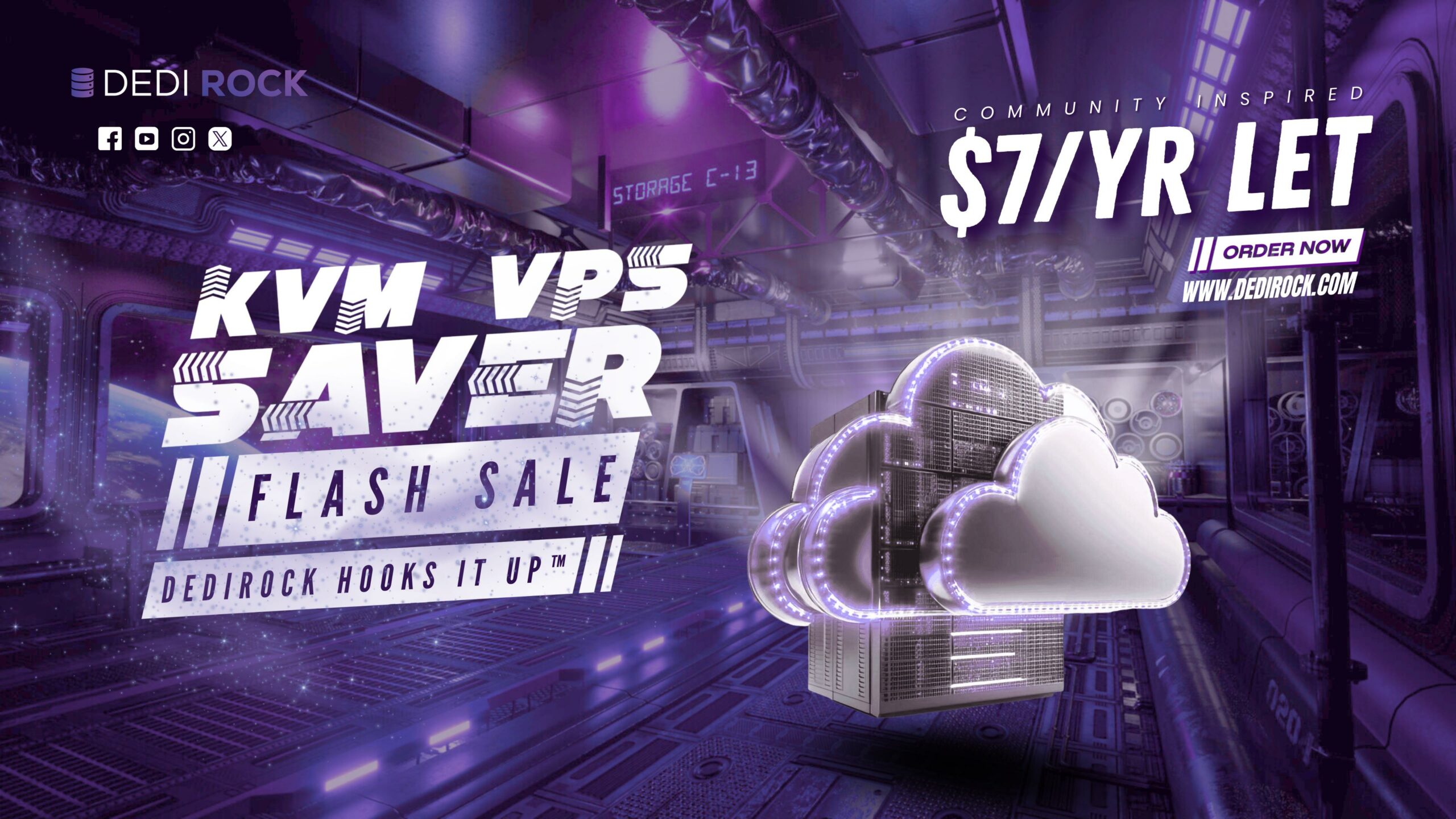 DediRock khuyến mãi VPS KVM giá không tưởng: chỉ $7/năm!