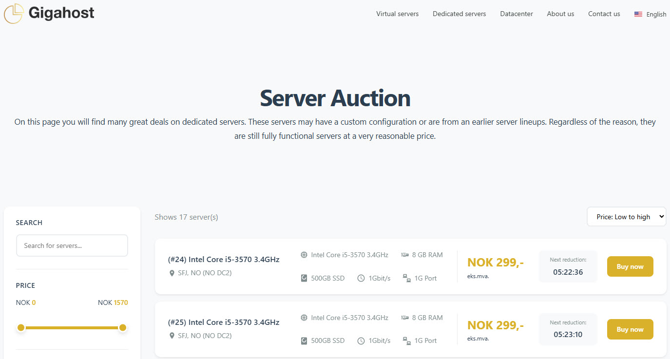 Gigahost ra mắt Reverse Server Auction – Săn máy chủ giảm giá từng giờ